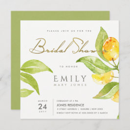 黄水色紅葉オリーブブライダルシャワー 招待状