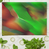 黄泉と色のレリーフ、 浮き彫り、緑が優勢 キッチンタオル (折り畳み)