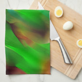 黄泉と色のレリーフ、 浮き彫り、緑が優勢 キッチンタオル (四つ折り)