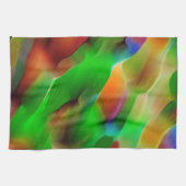 黄泉と色のレリーフ、 浮き彫り、緑が優勢 キッチンタオル (横)