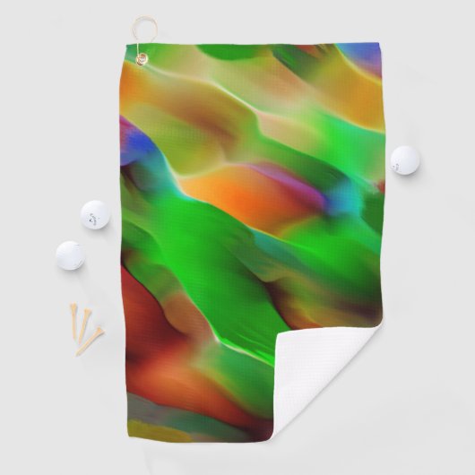 黄泉と色のレリーフ、 浮き彫り、緑が優勢 ゴルフタオル (インサイチュ)