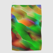 黄泉と色のレリーフ、 浮き彫り、緑が優勢 ゴルフタオル (正面)