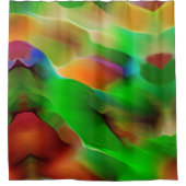 黄泉と色のレリーフ、 浮き彫り、緑が優勢 シャワーカーテン (正面)