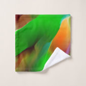 黄泉と色のレリーフ、 浮き彫り、緑が優勢 バスタオルセット (ウォッシュタオル)