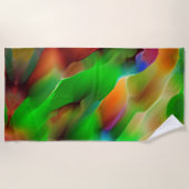 黄泉と色のレリーフ、 浮き彫り、緑が優勢 ビーチタオル (正面)