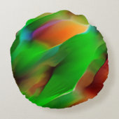 黄泉と色のレリーフ、 浮き彫り、緑が優勢 ラウンドクッション (裏面)