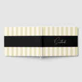 黄淡い色のストライプ結婚色 ゲストブック (全面)