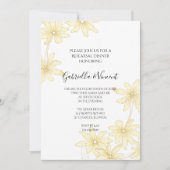 黄淡い色のデイジー結婚のリハーサル 招待状 (正面)
