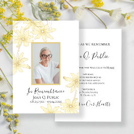 黄淡い色のデイジー花死記念日 招待状