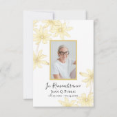 黄淡い色のデイジー花葬儀悔やみや弔慰 サンキューカード (正面)