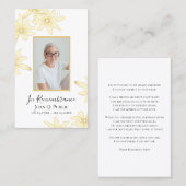 黄淡い色のデイジー花葬儀祈りの言葉 名刺 (正面/裏面)