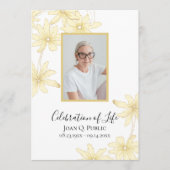 黄淡い色のデイジー花葬祭 プログラム (正面)