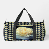 黄淡い色のローズイン開花鏡パーソナライズされた ダッフルバッグ (裏面)