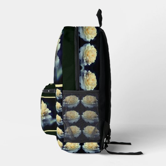黄淡い色のローズイン開花鏡パーソナライズされた プリントバックパック (右)