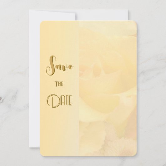 黄淡い色のローズ招待状 招待状 (正面)