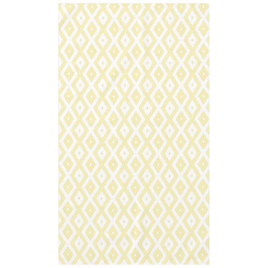 黄淡い色の白ダイヤモンドパターン テーブルクロス (正面)