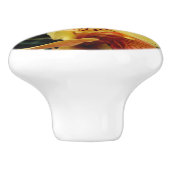 黄淡い色の紫斑蘭セラミックノブ セラミックノブ (側面)