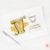 黄淡い色の色とベージュのハニーラベル 長方形シール (封筒)