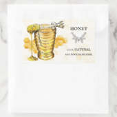 黄淡い色の色とベージュのハニーラベル 長方形シール (バッグ)