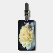 黄淡い色の色のバラ開花パーソナライズされた ラゲッジタグ (正面縦)
