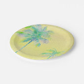 黄淡い色の色の数々のヤシの木の紙プレート ペーパープレート (アングル)