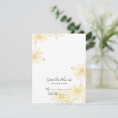 黄淡い色の色デイジーウェディングレセプション座席表 出欠カード (スタンド正面)