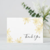 黄淡い色の色デイジーフラットサンキューノート 招待状 (スタンド正面)