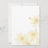 黄淡い色の色デイジーブライダルシャワー 招待状 (裏面)