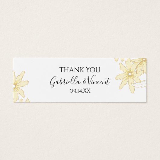 黄淡い色の色デイジー結婚式の引き出物ラベル (正面)