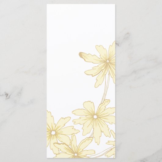 黄淡い色の色デイジー結婚式 プログラム (裏面)