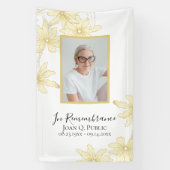 黄淡い色の色デイジー花お祝い 横断幕 (縦)