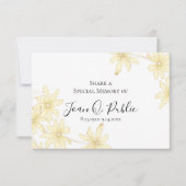 黄淡い色の色デイジー花共有A記憶葬儀 ノートカード (正面)