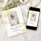 黄淡い色の色デイジー花生葬式パーティー 招待状