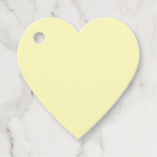 黄淡い色の色ハート フェイバータグ (正面)