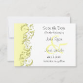 黄淡い色の色水玉模様 – 日付の保存 セーブザデート (正面)