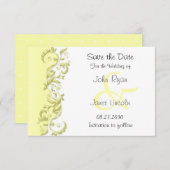 黄淡い色の色水玉模様 – 日付の保存 セーブザデート (正面/裏面)