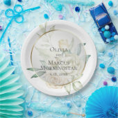 黄淡い色の色赤面バラサマー結婚ズ ペーパープレート (パーティー)