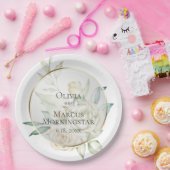 黄淡い色の色赤面バラサマー結婚ズ ペーパープレート (パーティー)