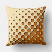 黄淡い色の色、オレンジ、黒のハーフトーンドットの温暖化 クッション (裏面)