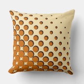 黄淡い色の色、オレンジ、黒のハーフトーンドットの温暖化 クッション (正面)