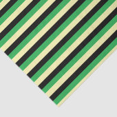 黄淡い色の色、黒および緑のストライプ 薄葉紙 (詳細)