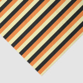 黄淡い色の色、黒、オレンジ色のストライプ 薄葉紙 (詳細)