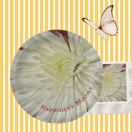 黄淡い色の菊 ペーパープレート