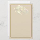 黄淡い色の蘭の文房具 便箋 (正面/裏面)