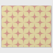 黄淡い色の赤中世紀ボホ幾何モダン的 ラッピングペーパー (フラット)