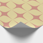 黄淡い色の赤中世紀ボホ幾何モダン的 ラッピングペーパー (角)