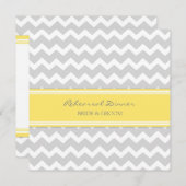 黄灰色のシェブロンリハーサルディナーパーティー 招待状 (正面/裏面)