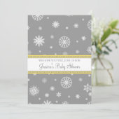 黄灰色の雪のクリスマス·カスタム·ベビー·シャワー 招待状 (スタンド正面)