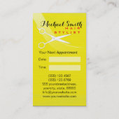 黄無地の美容師アポイントメント#2 予約カード (裏面)