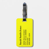 黄無地の色 ラゲッジタグ (裏面縦)